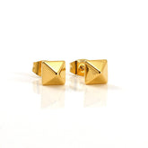 Small Tapered Gold Stud Earrings