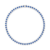 Blue Spinel Round Ball Tennis Necklaces