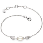Chain-Style Luxury Sterling Silver Pearl Bracelets
