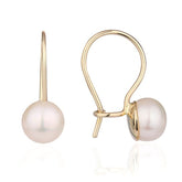 Simple Gold Hook Pearl Earrings