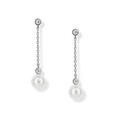 Simple Pairing With Pearl Silver Earrings