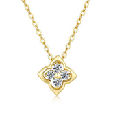 Four Leaf Moissanite 14ct Gold Necklaces