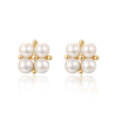 Pearl Stud Earrings Butterfly Back Earrings