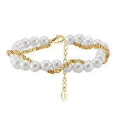 Intertwined Pearls Bracelets in Crushed Silver