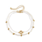 Double Pearl Necklaces Sterling Silver