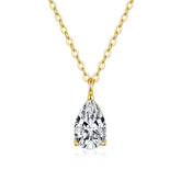 Pear Cut Moissanite 14ct Gold Necklaces