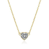 Heart Shaped Moissanite Gold Necklaces