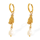 Yellow Palm Pearl Earrings