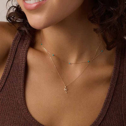 Coconut Tree Pendant Charms Necklaces
