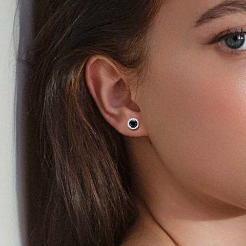 Black Moissanite Delicate Diamond Earrings