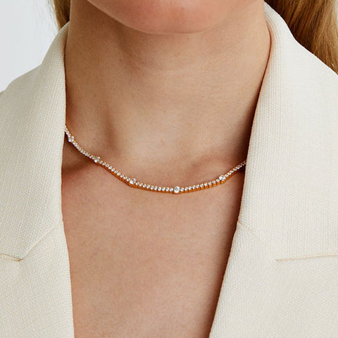 Zirconia Full Diamond Tennis Necklaces