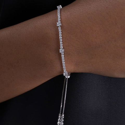 Charm Small Diamond Tennis Bracelets