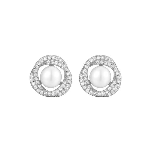 Embellished Pearl Stud Earrings