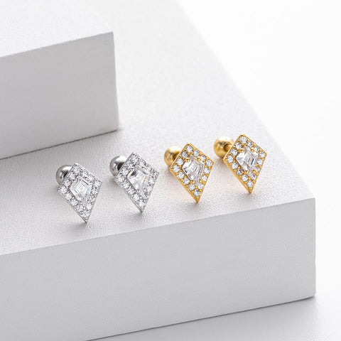 Diamond Fashion Threaded Stud Earrings