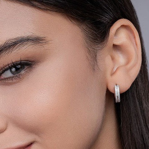 Diamond Earrings Sterling Silver Fashion