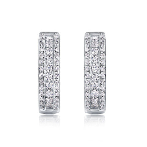 Diamond Earrings Sterling Silver Fashion
