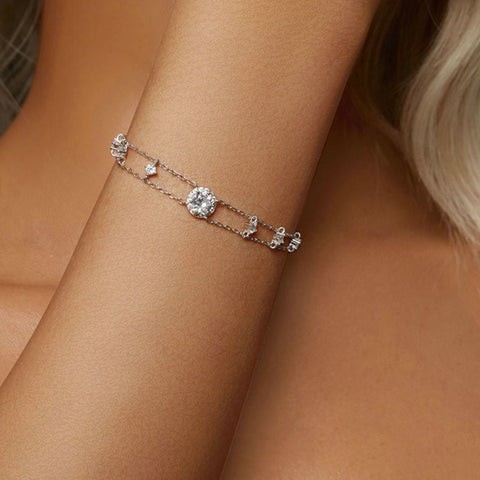 Double Layers Moissanite Chain Bracelets