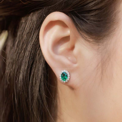Emerald Vintage Stud Earrings