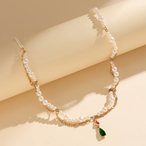 Yellow Stacked Pearl Necklaces