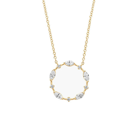 Round Moissanite Solid Gold Necklaces