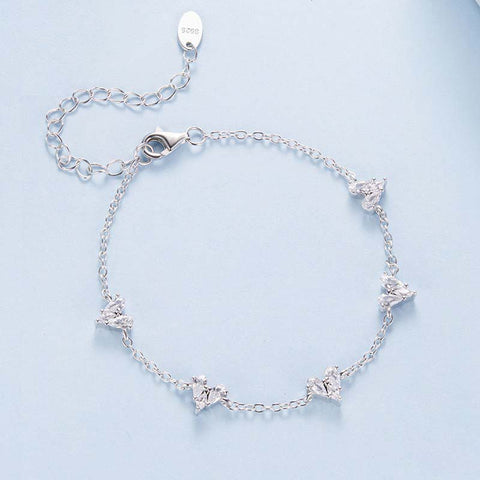 Fashion Heart Zirconia Chain Bracelets
