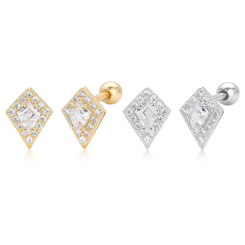 Diamond Fashion Threaded Stud Earrings