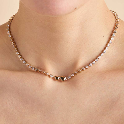 Fashion Sterling Silver Ladies Tennis Necklaces