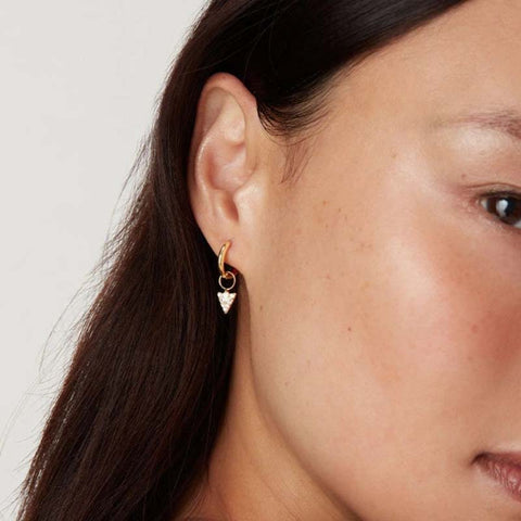 Minimalist Sterling Silver Diamond Earrings