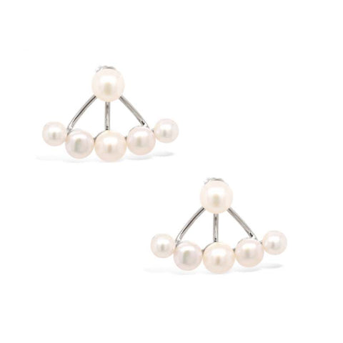 Unique Personality Sterling Silver Pearl Earrings
