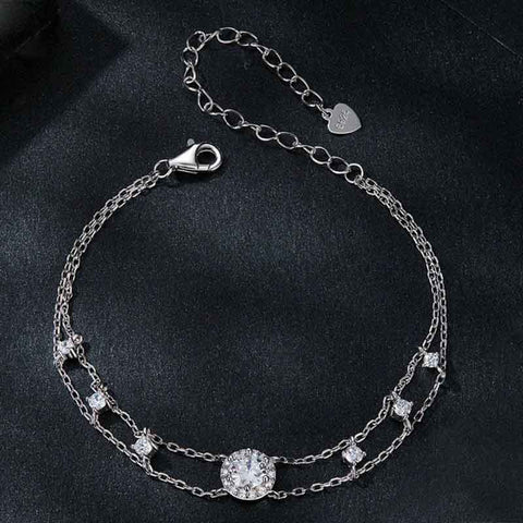 Double Layers Moissanite Chain Bracelets