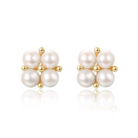 Pearl Stud Earrings Butterfly Back Earrings