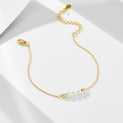 Hand-strung pearl bracelets