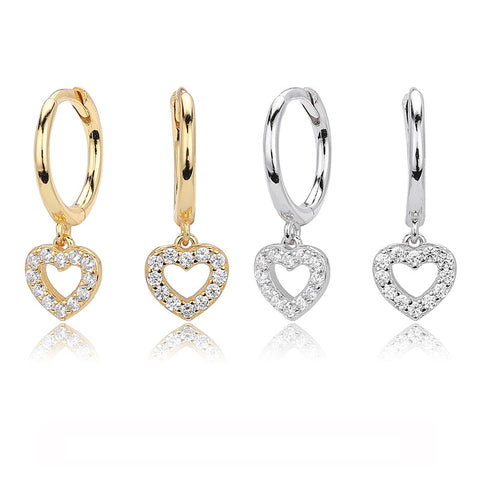 Heart Shaped Diamond Earrings for Everyday