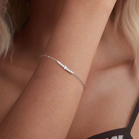 Fine Glitter Moissanite Chain Bracelets