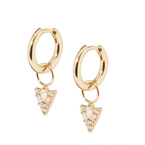 Minimalist Sterling Silver Diamond Earrings