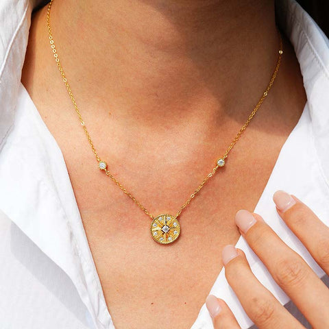 Six Star Awn 14ct Gold Necklaces