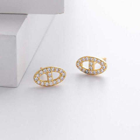 Skeleton Halo Diamond Earrings