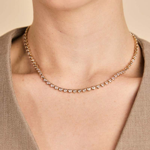 Fashion Sterling Silver Ladies Tennis Necklaces