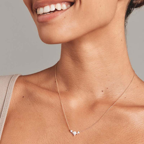 Opal Minimalist Pure Gold Necklaces