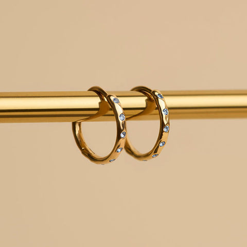 Moissanite Delicate 14ct Gold Earrings