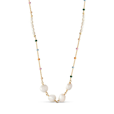 Colourful Beads with Pearl Necklaces