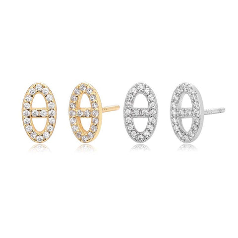 Skeleton Halo Diamond Earrings