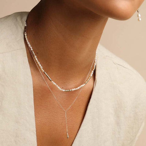 Fashion Beaded Sterling Silver Pearl Necklaces