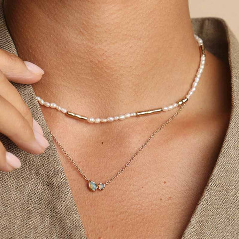 Fashion Beaded Sterling Silver Pearl Necklaces