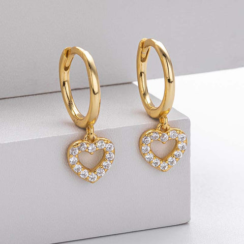 Heart Shaped Diamond Earrings for Everyday
