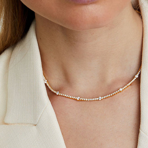 Zirconia Full Diamond Tennis Necklaces