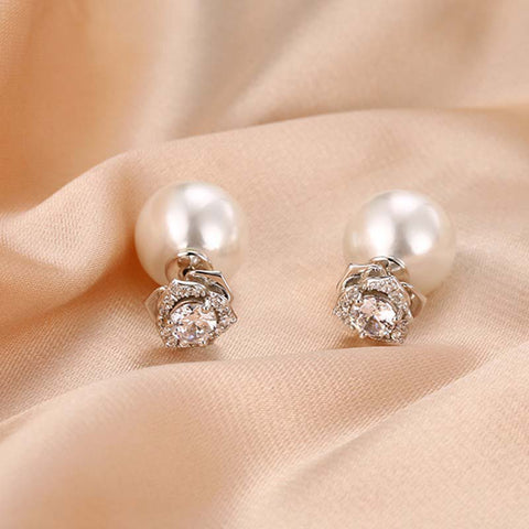 Small Sterling Silver Pearl Stud Earrings