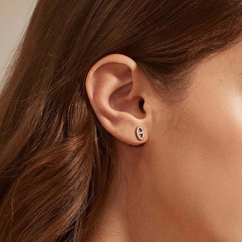 Skeleton Halo Diamond Earrings