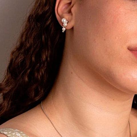 Exquisite Fashionable Pearl Sterling Silver Earrings