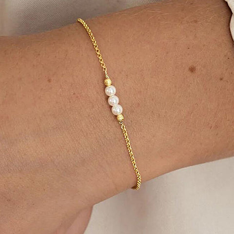 Hand-strung pearl bracelets